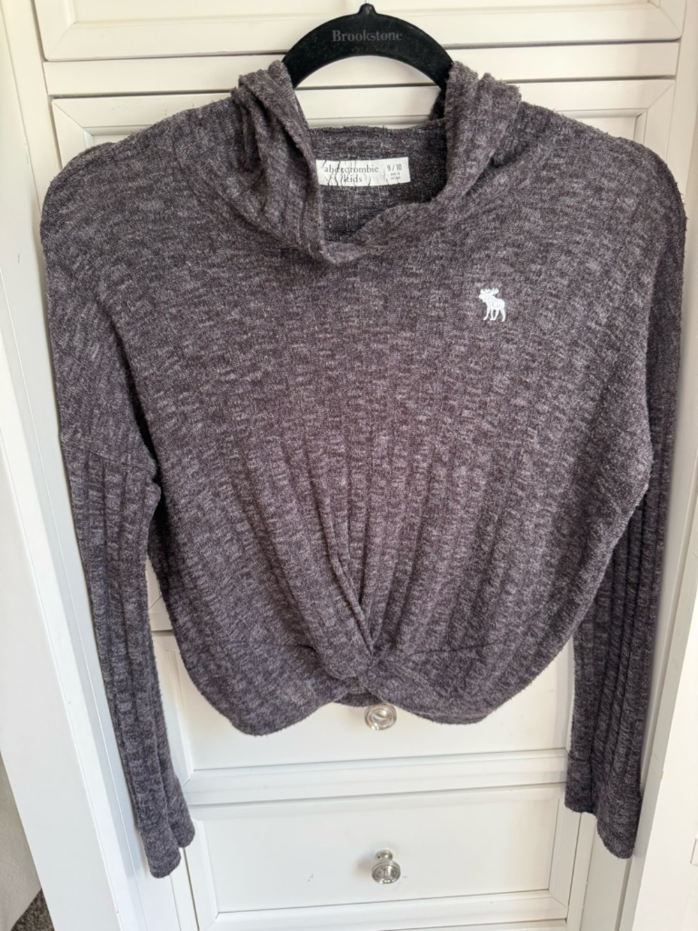 abercrombie kids Soft Knit Hoodie with Twist-Front